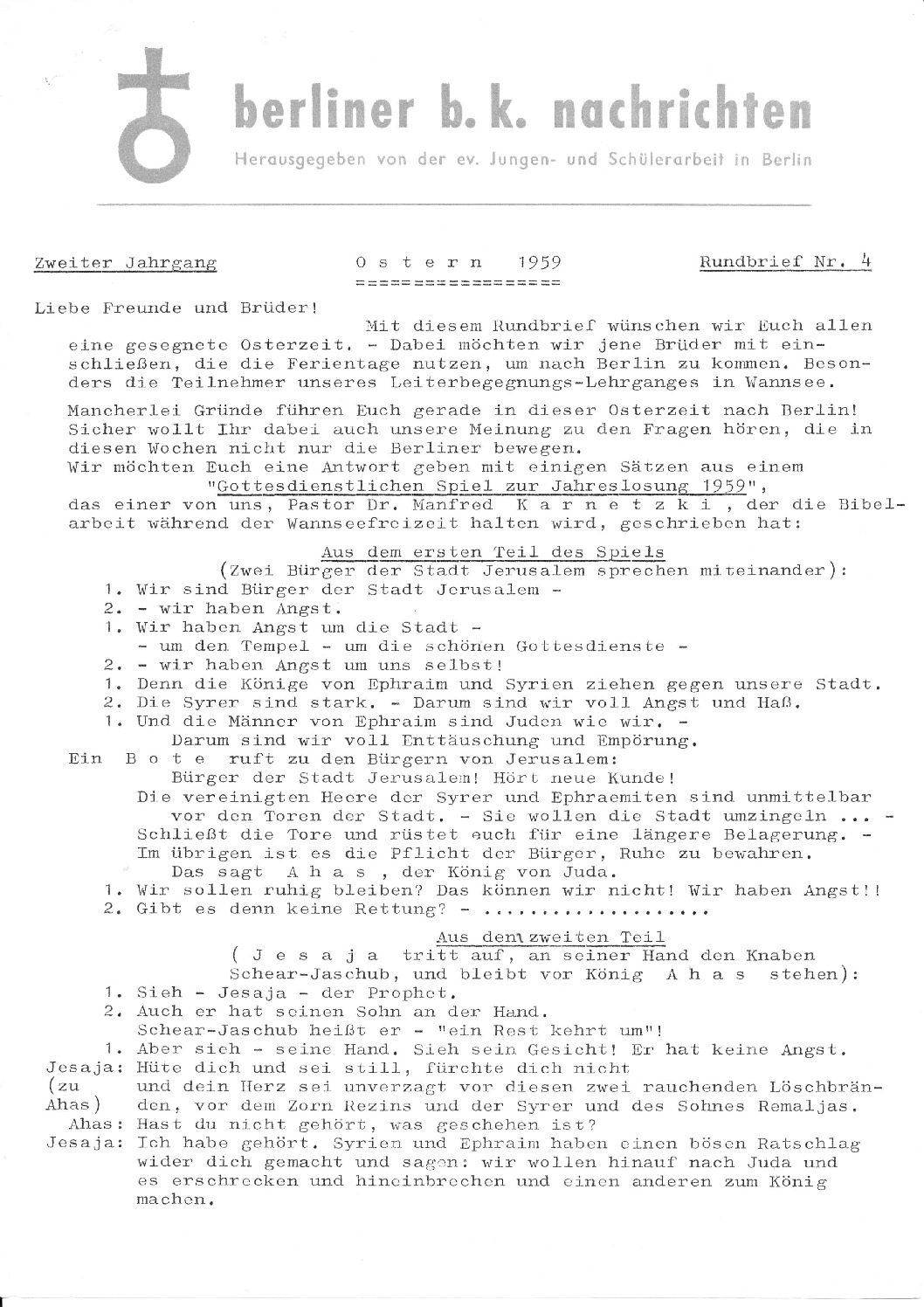 BK Nachrichten März 1959